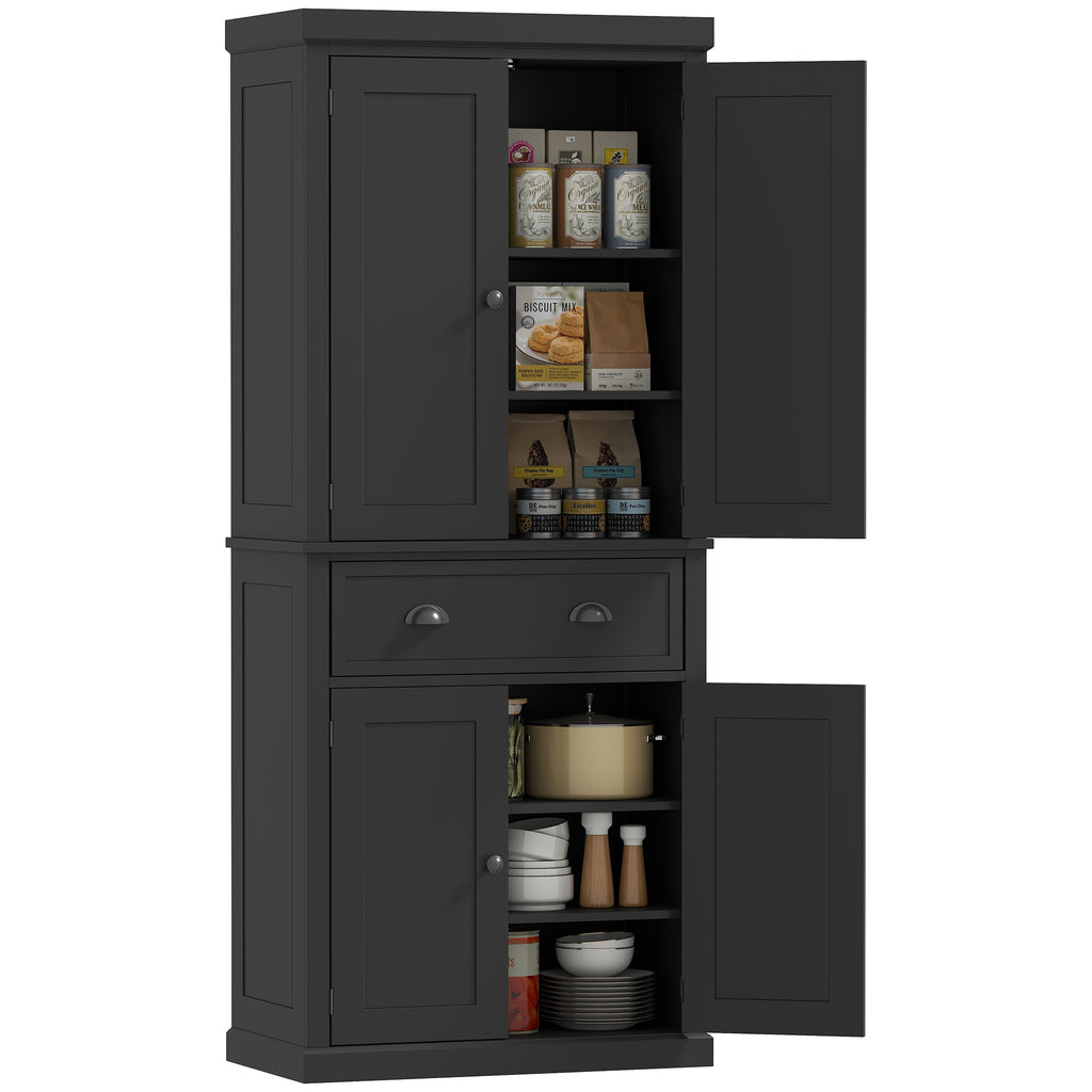 Long Standing Kitchen Cabinet w/ 2 Drawers MDF Board White