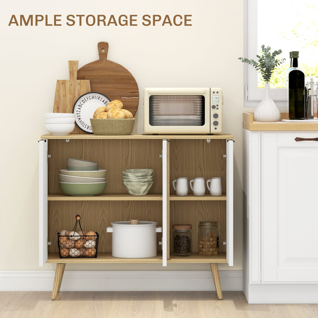 Modern Sideboard and Buffet, Dining Room Cabinet with Adjustable Shelves for Kitchen, Living Room, Natural