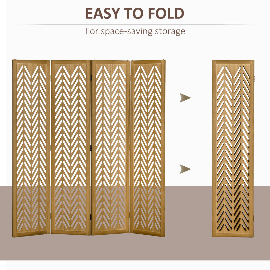 3 Panel Room Divider, 5.6ft Tall Wood Folding Privacy Screens, Freestanding Partition Wall Dividers, Light Brown