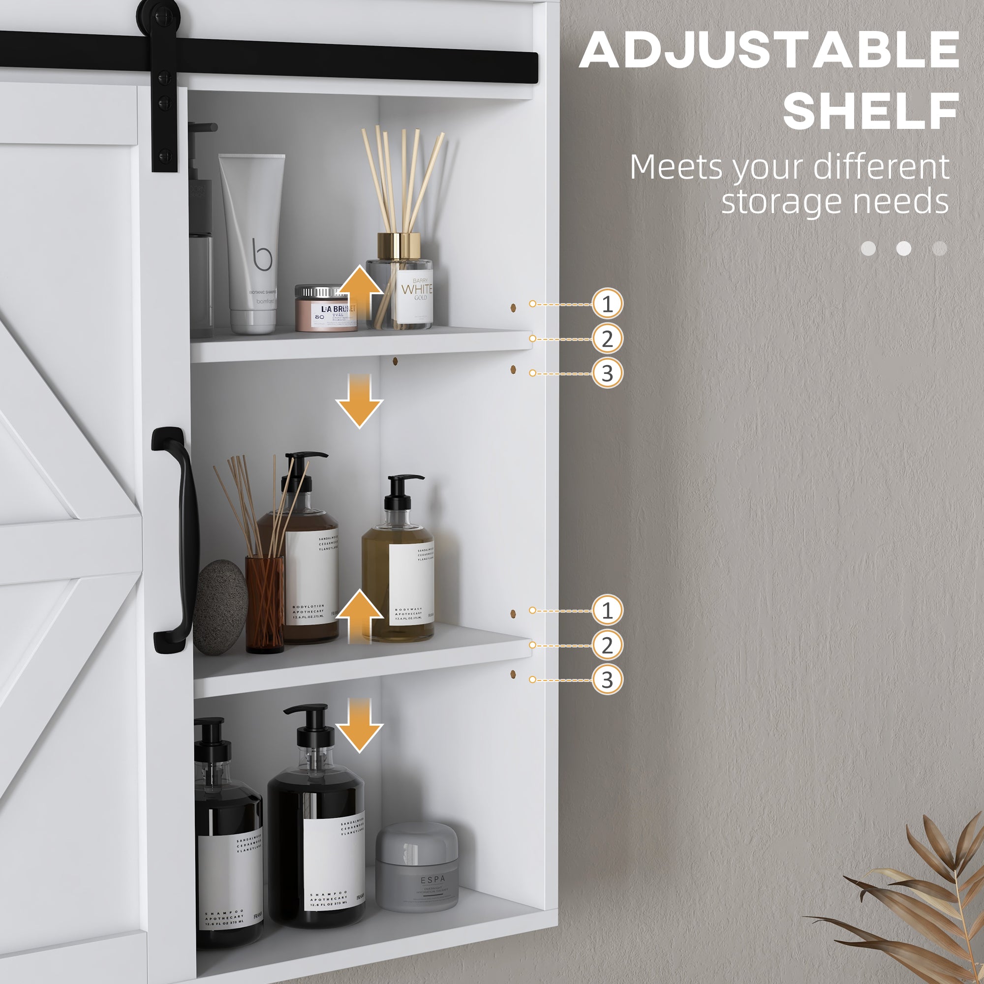 Bathroom Medicine Cabinet, Wall Cabinet with Sliding Door and Adjustable Shelf, 22.8" x 7.8" x 24.4", White