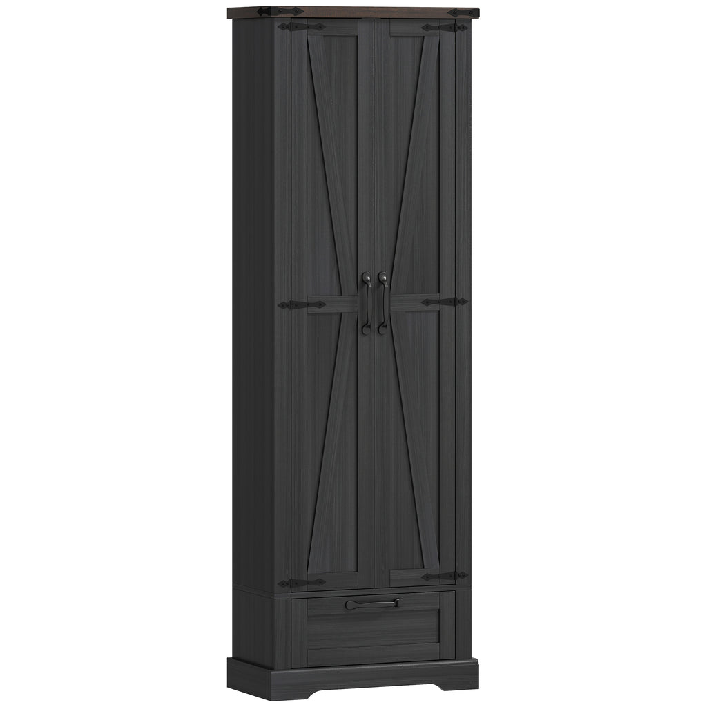 71" Pantry Cabinet, Kitchen Storage Cabinet with Adjustable Shelves, 2 Doors and Drawer for Dining Room, White