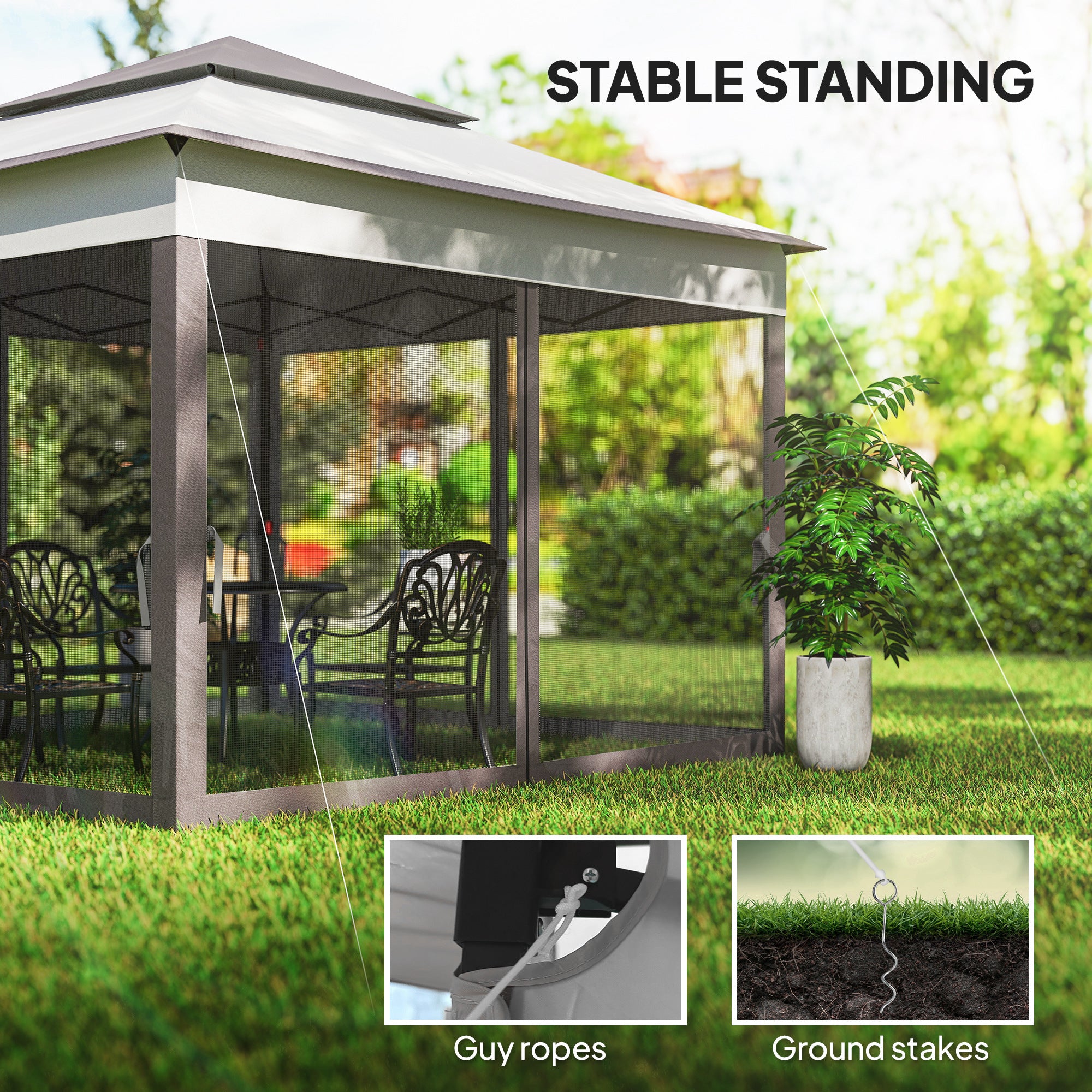 11' x 11' Pop Up Canopy 2-Tier Soft Top Shelter Event Tent w/ Netting Carry Bag for Patio Backyard Garden, Mixed Grey