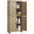 72" Freestanding Storage Cabinet, Kitchen Pantry Cabinet with Doors and Shelves for Dining Room, Natural