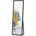 ሙሉ ቁመት መስታወት፣ 64" x 21" ርዕሰ ምስሊ ሙሉ ኣካል መስታወት ምስ ድርብ-ቀለም ፍሬም ንክፍሊ ድቃስ፣ ጸሊም