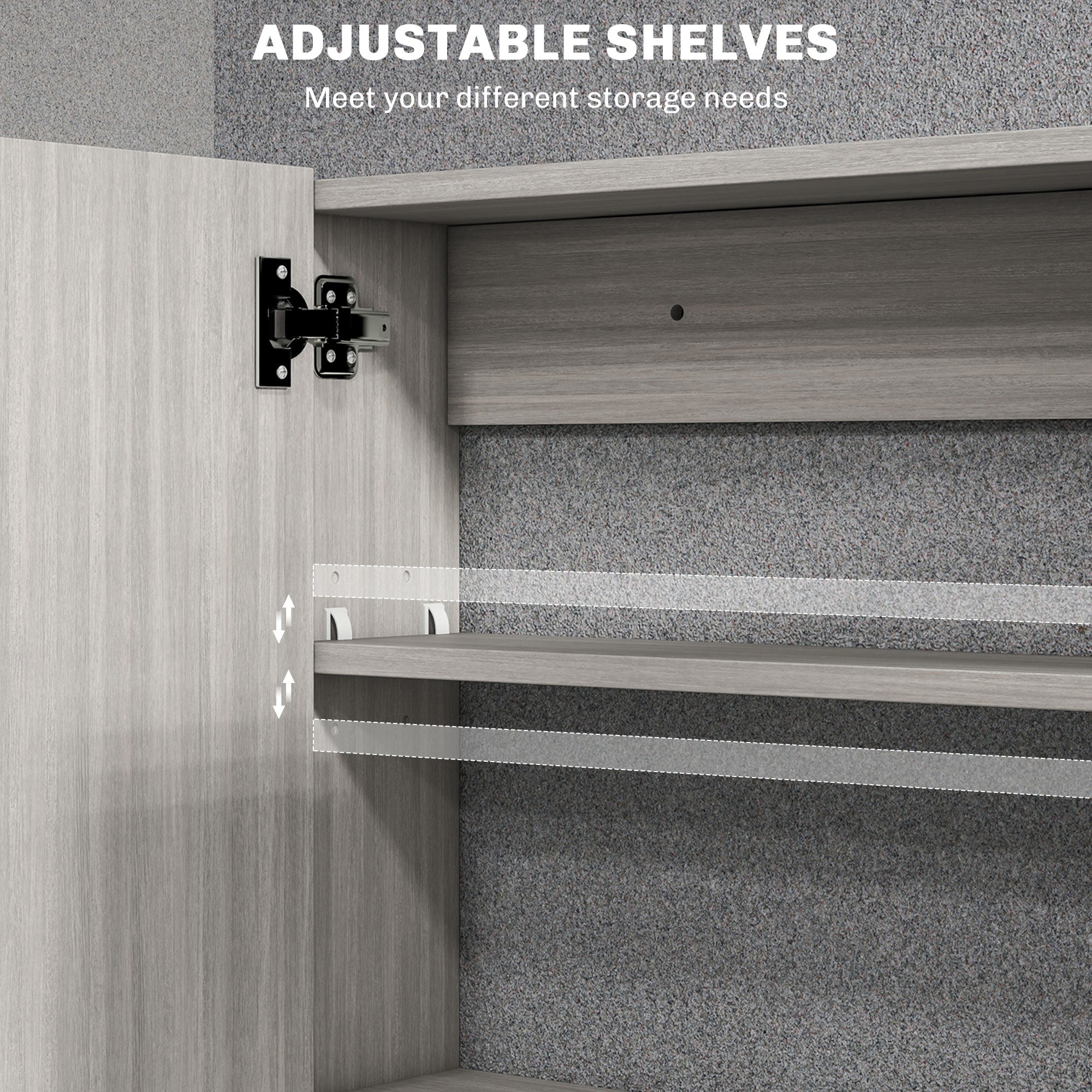 Bathroom Mirror Cabinet, Wall-Mounted Storage Organizer with Double Doors, Adjustable Shelf, White
