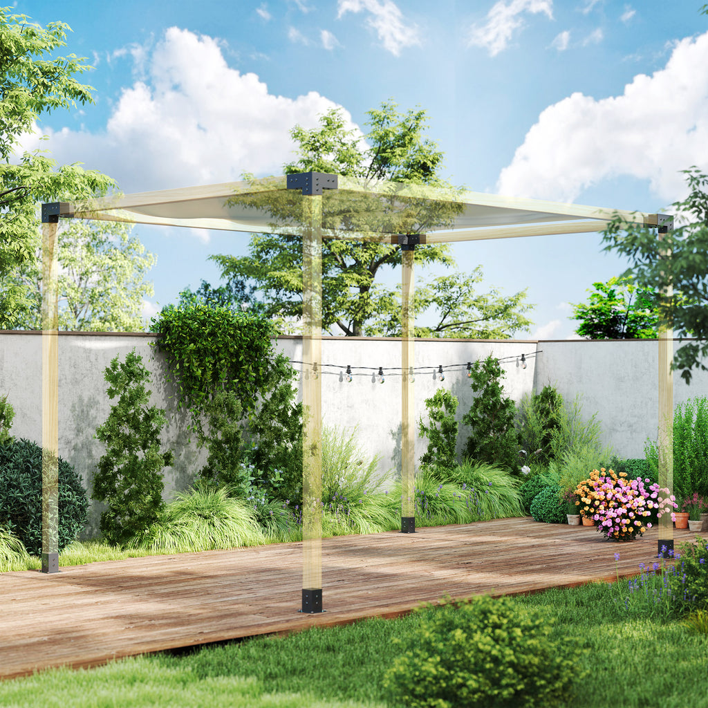 12PCS Pergola Kit, Pergola Brackets with 3-Way & 4-Way Corner Brackets for 4"x4" (Actual 3.6"x3.6") Lumber