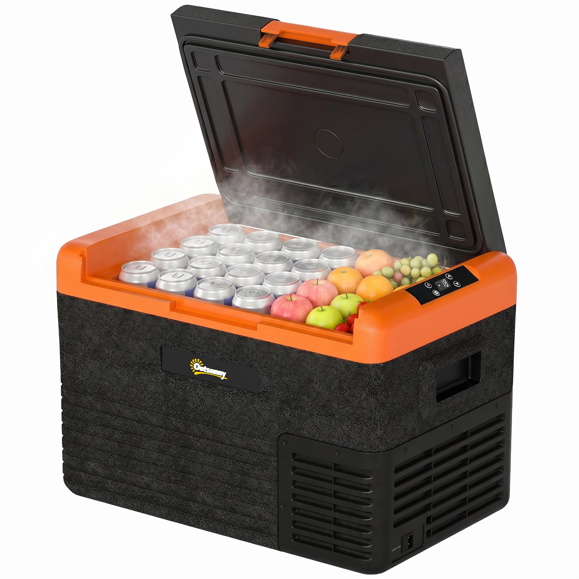 32 Quart Car Fridge, Portable Freezer, Electric Cooler Box with 12/24V DC and 100-240V AC for Camping, Driving, Picnic