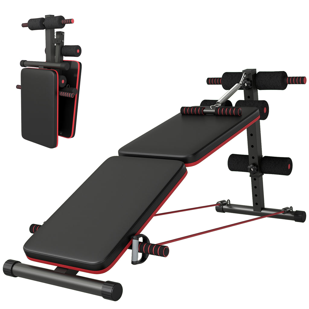 Soozier Foldable Sit Up Bench Core Workout for Home Gym Black