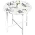 Drop Leaf Table, Folding Dining Table for Small Spaces 80 cm, White