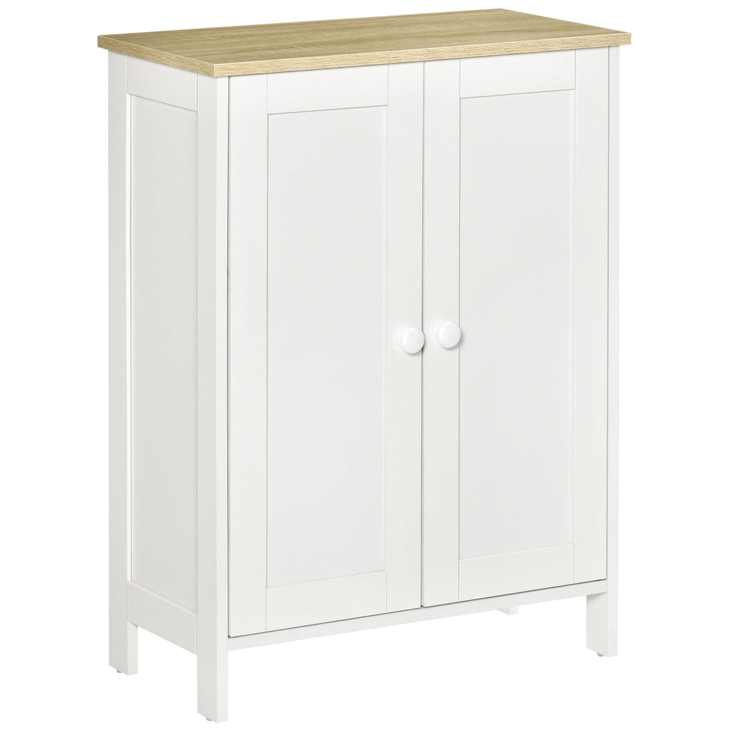 Storage Cabinet with Doors, Cupboard Organization with 2 Adjustable Shelves, Storage Solution for Living Room, Bathroom