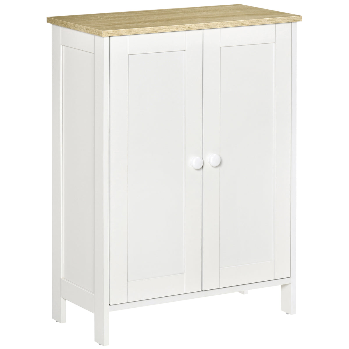Storage Cabinet with Doors, Cupboard Organization with 2 Adjustable Shelves, Storage Solution for Living Room, Bathroom