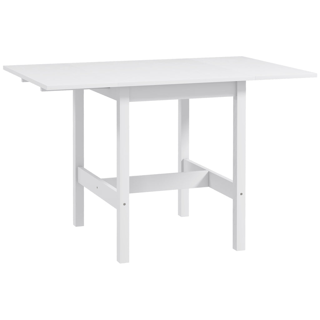 Solid Wood Kitchen Table, Farmhouse Drop Leaf Tables for Small Spaces, Folding Dining Table, for Up to 4 People, White