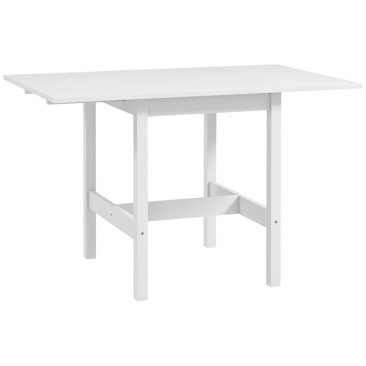Solid Wood Kitchen Table, Farmhouse Drop Leaf Tables for Small Spaces, Folding Dining Table, for Up to 4 People, White