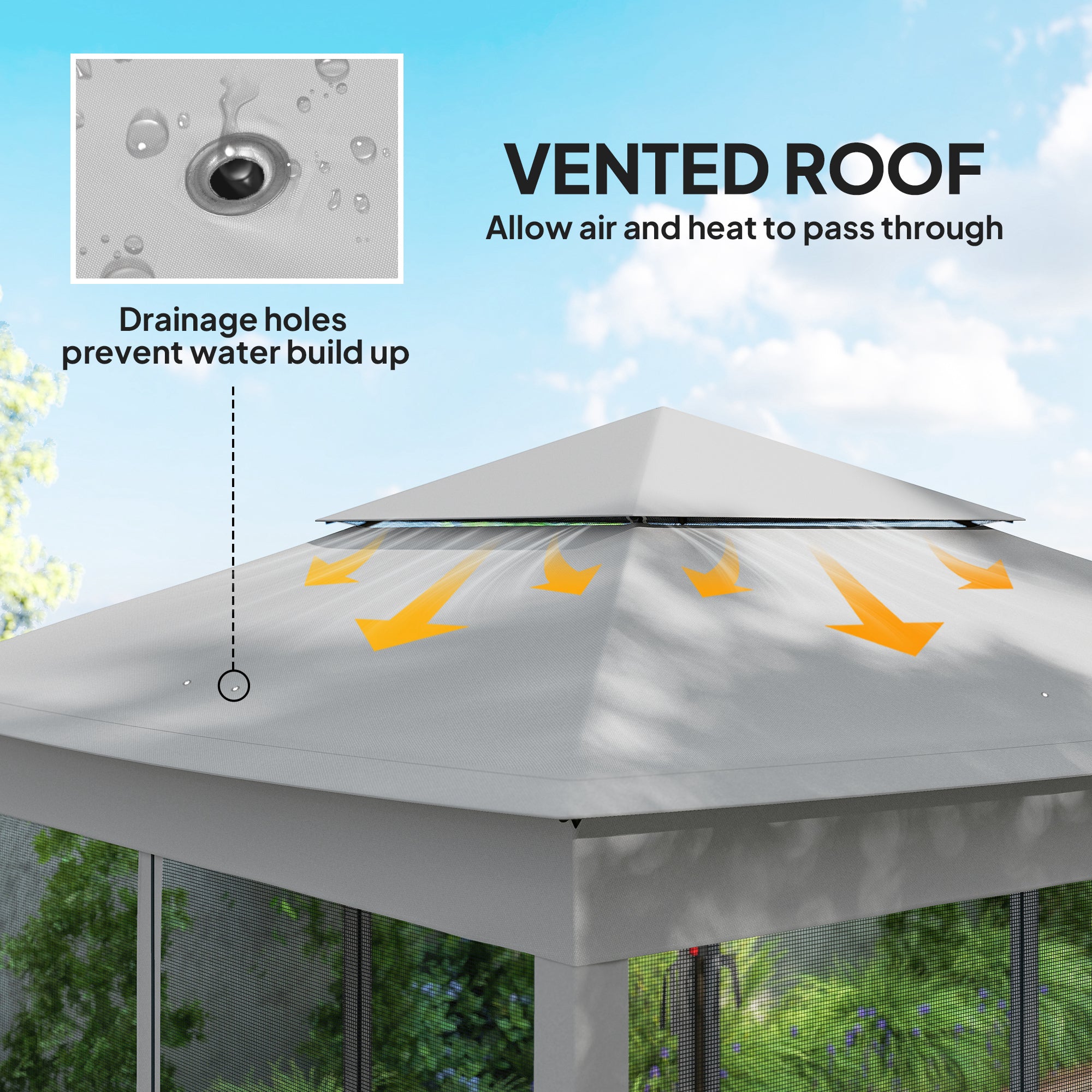 11' x 11' Pop Up Canopy 2-Tier Soft Top Shelter Event Tent w/ Netting Carry Bag for Patio Backyard Garden, Light Grey