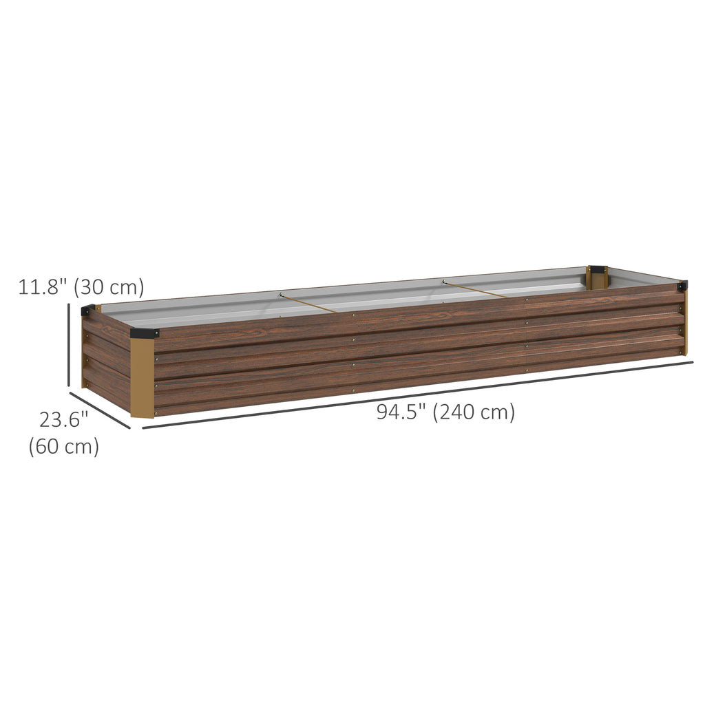 8'x2'x1' ጋልቫናይዝድ ዝተሰርሐ ልዕል ዝበለ ዓራት ምድሪ፣ ዓቢ ዝተልዓለ መትከሊ ሳጹን ንኣታኽልቲ፣ ቀመም ኣታኽልትን ኣሕምልትን ንምብቃል፣ ጸሊም ግራጫ