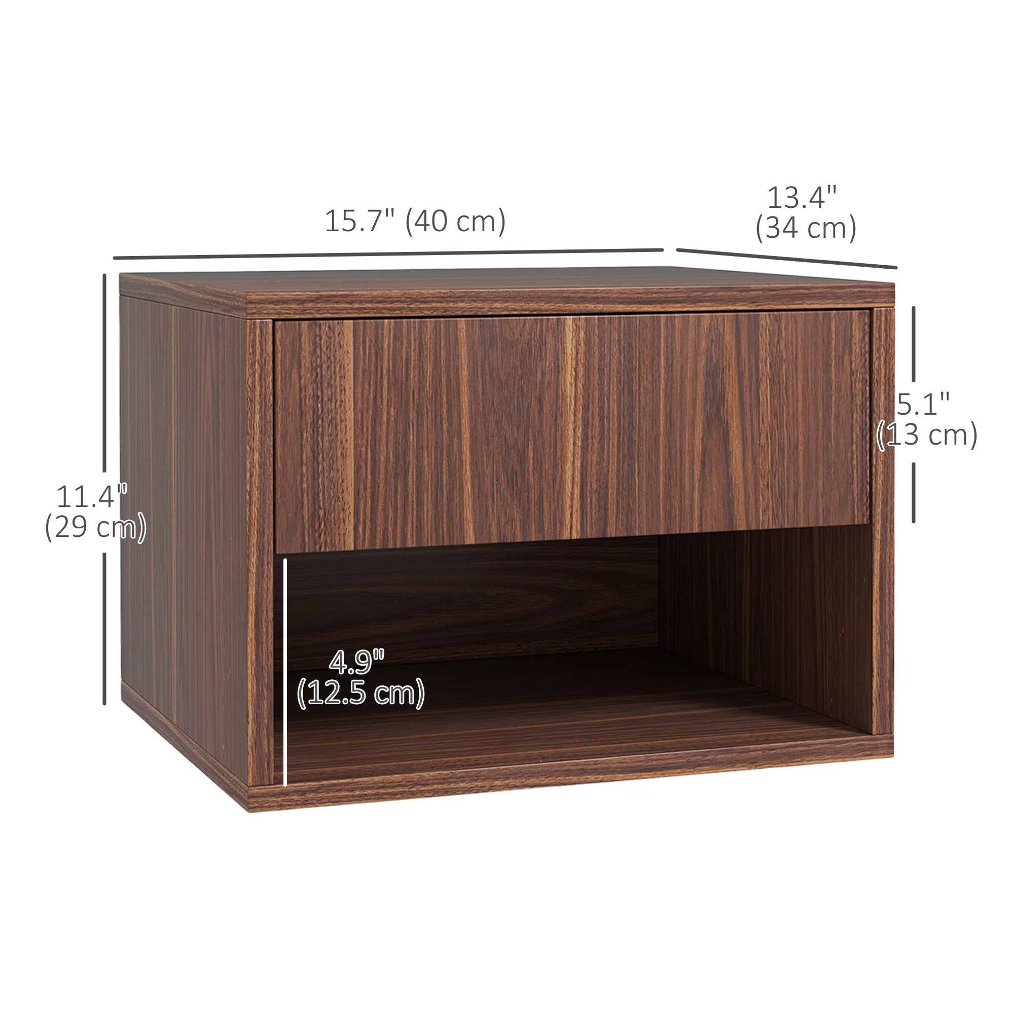 Floating Nightstand Set of 2, Wall Mounted Bedside Table with Drawer for Bedroom, White