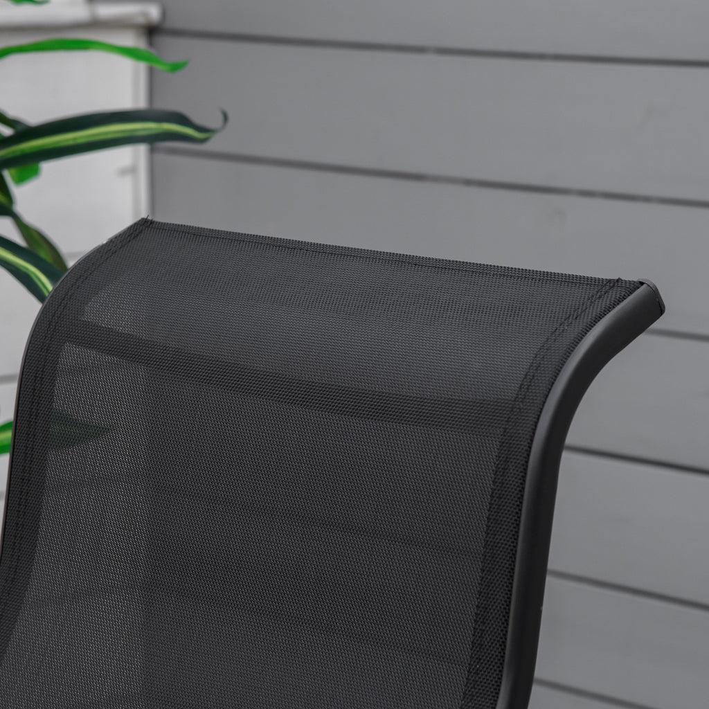 Patio Glider with Breathable Mesh Fabric, Outdoor Glider Chair, Garden Rocking Gliding Seat for Patio, Yard, Porch, Grey