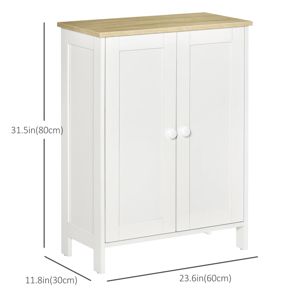 Storage Cabinet with Doors, Cupboard Organization with 2 Adjustable Shelves, Storage Solution for Living Room, Bathroom