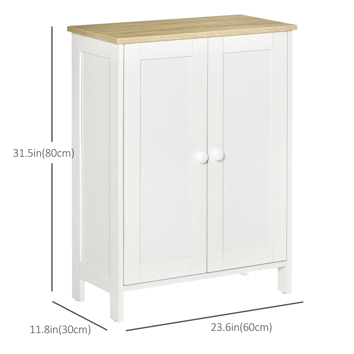 Storage Cabinet with Doors, Cupboard Organization with 2 Adjustable Shelves, Storage Solution for Living Room, Bathroom
