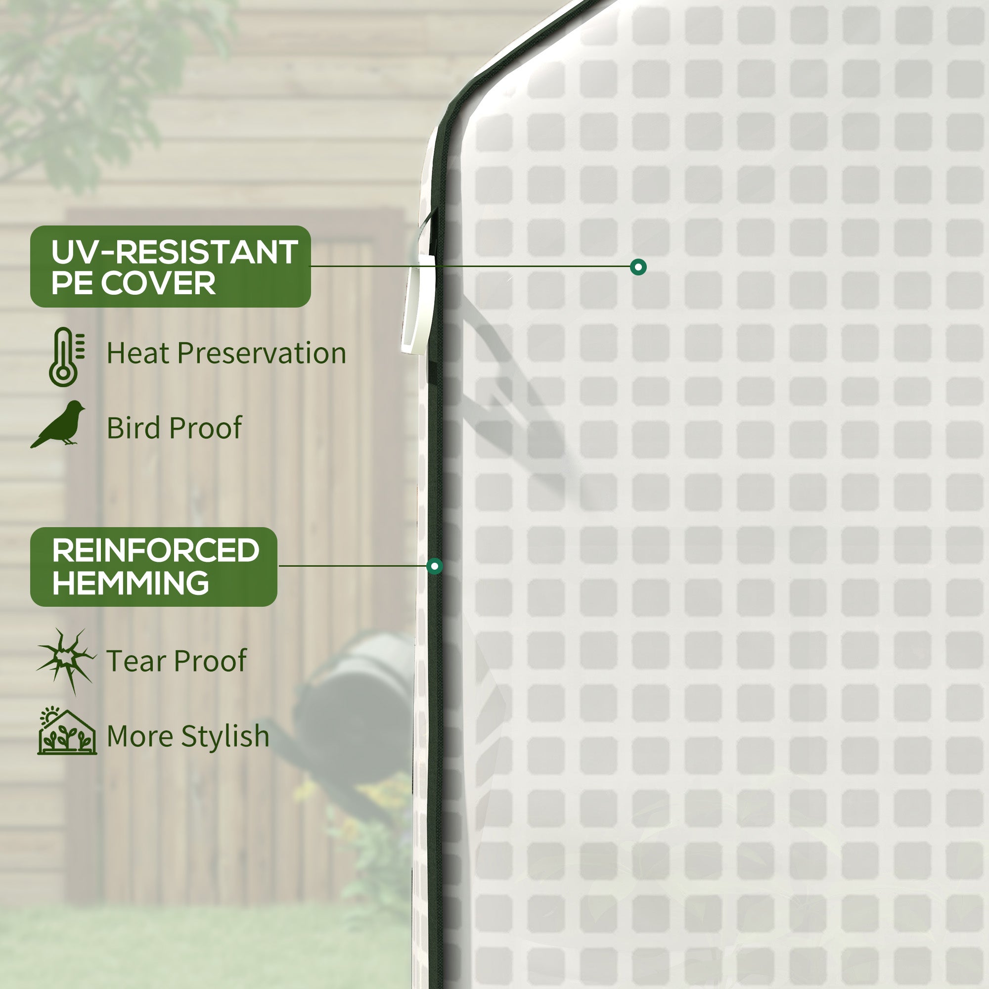 Portable Greenhouse, Walk-In Small Outdoor Green House with 2 Tier U-Shaped Flower Rack Shelves, 4.6' x 4.7', Green