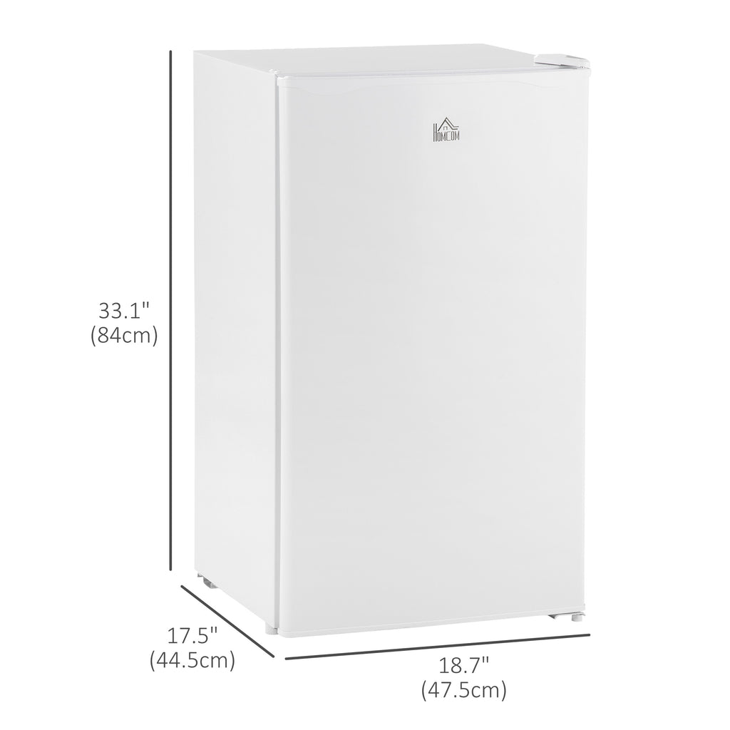 Compact Refrigerator, Mini Fridge with Freezer, Adjustable Shelf, Mechanical Thermostat and Reversible Door, White