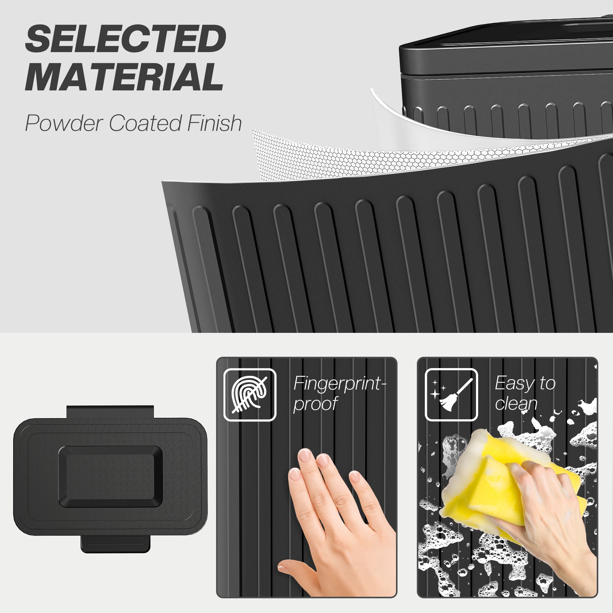 Trash Can, 2 x 5.3 Gallon (2 x 20 L) Garbage Can with Soft-Close Lid, Removable Inner Buckets for Kitchen Home Office