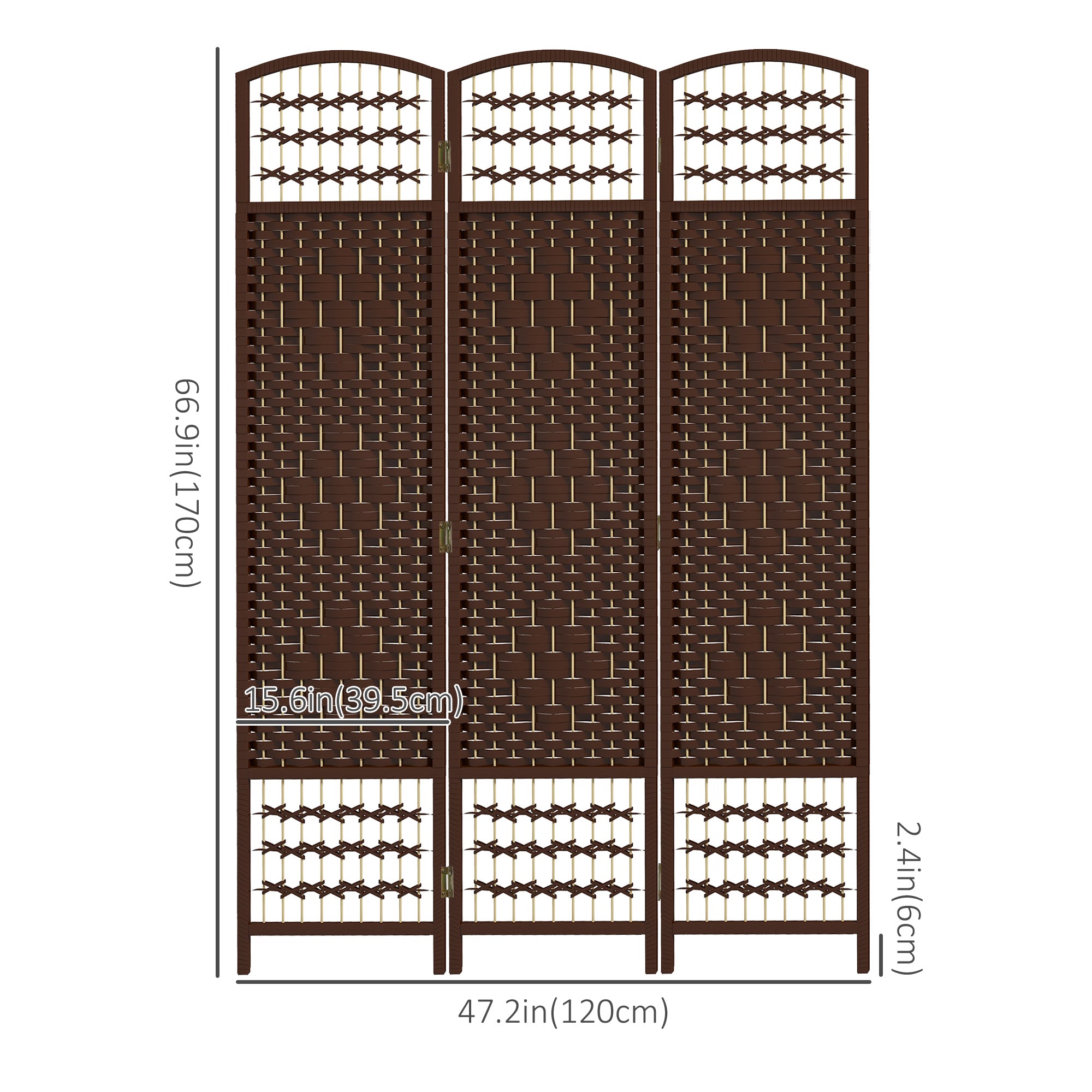 4 Panel Folding Room Divider, Portable Privacy Screen, Wave Fiber Room Partition for Home Office, White