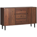 Kitchen Storage Sideboard, Buffet Cabinet with 2 Cupboard, 3 Drawers and Adjustable Shelves for Living Room Rustic Brown