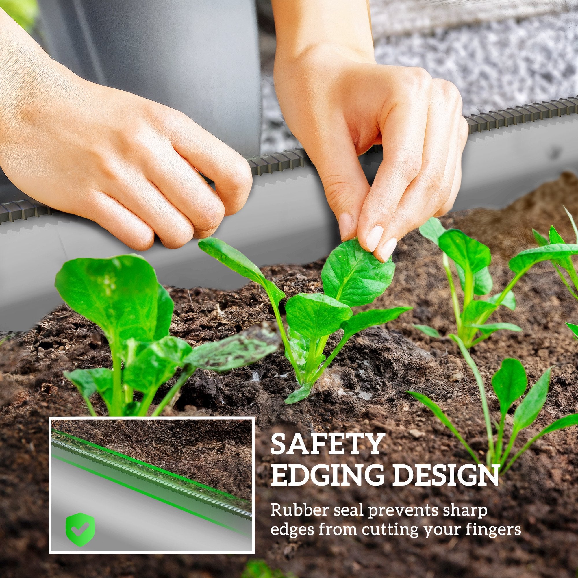 4.9 x 2 x 1ft Galvanized Raised Garden Bed Kit, Metal Planter Box with Safety Edging, Silver