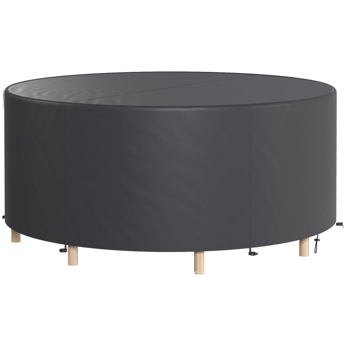 Heavy Duty Outdoor Patio Furniture Cover, Waterproof Round Table Cover for Weather Protection 84.3" Dia. x 27.6"H, Black