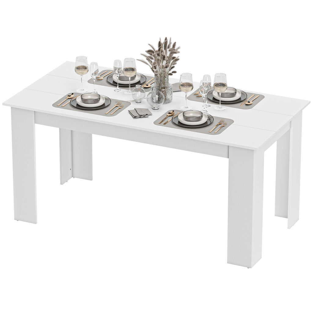 47" Kitchen Table for 4-6 People, Dining Table with Wood Effect for Dining Room, Oak