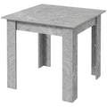Square Dining Table, Modern Dining Room Table with Faux Cement Effect, Space Saving Small Kitchen Table, Cement Grey