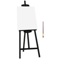 55" Pine Wood Painting Easel Stand, Adjustable Folding Art Easel, Tilts up to 75° for Adults, Begginners and Students, Black