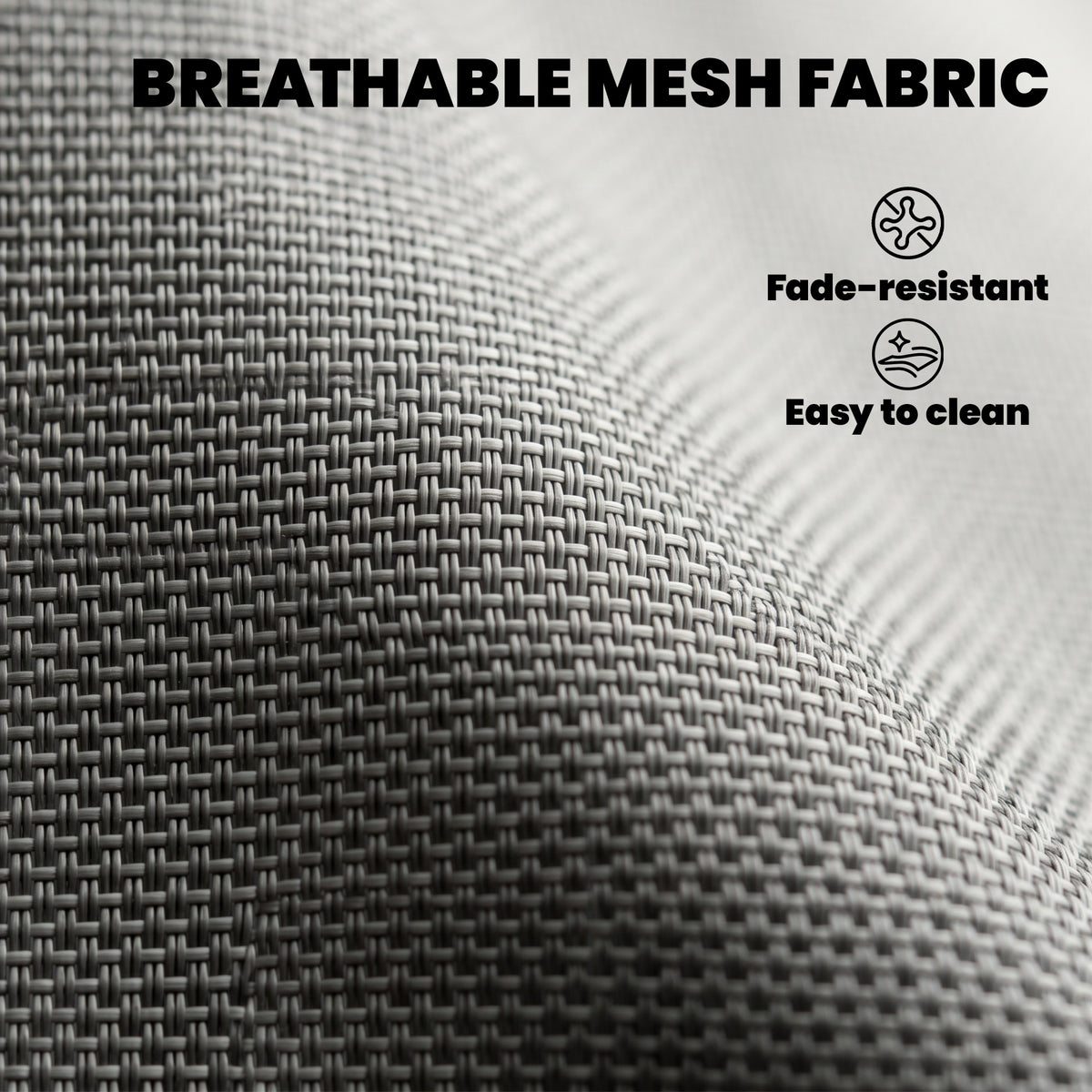 C Spring Motion Patio Chairs Set of 2 with Curved High Backrest, Armrest, All Weather Breathable Fabric, Metal Frame