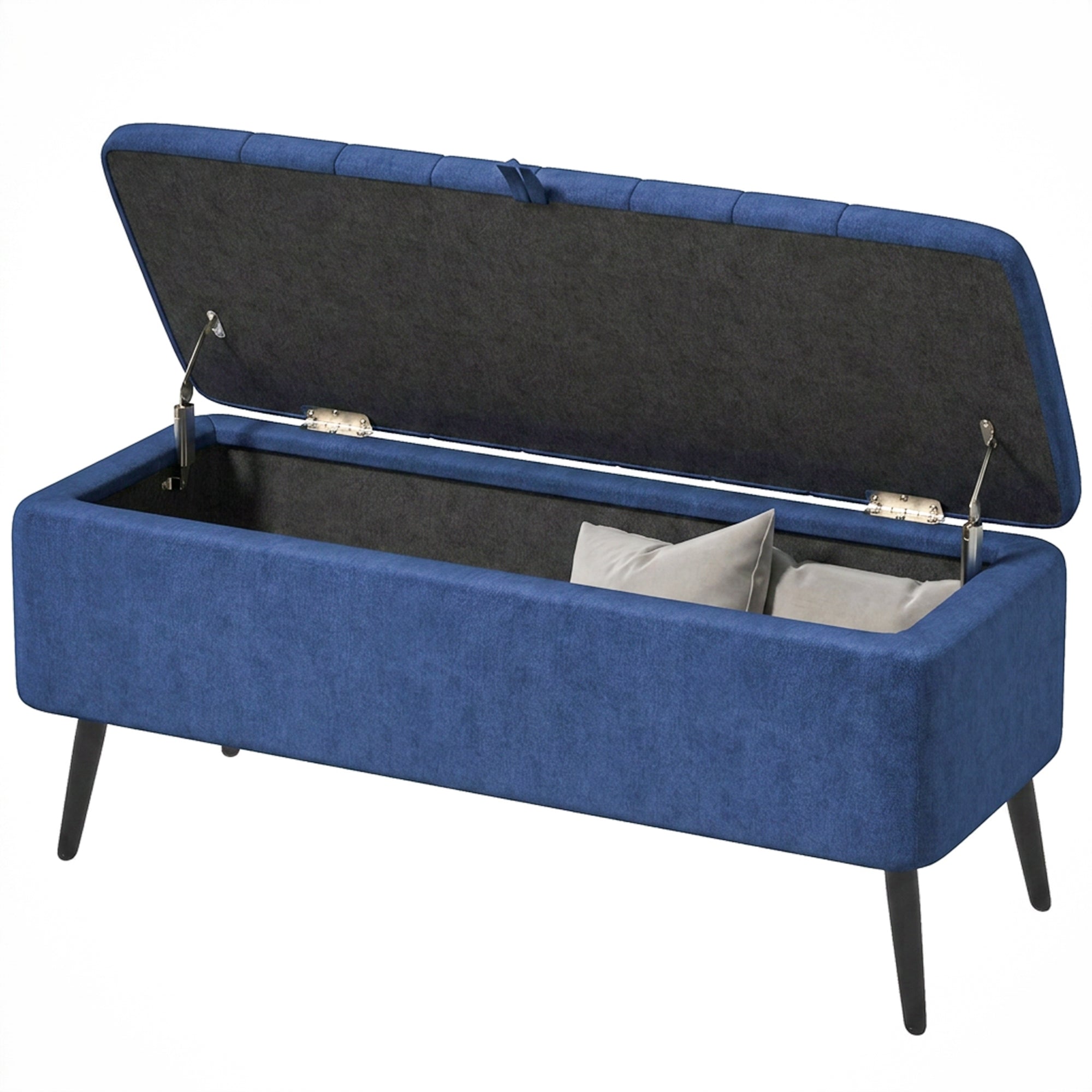 40" ኦቶማን ምስ መዝገብ፣ ብጨርቂ ሊነን ዝተሸፈነ መዝገብ ኦቶማን ቤንች ምስ ሓጺን እግሪ ንክፍሊ መነባብሪ፣ ንክፍሊ ድቃስ ጸሊም ሓምላዊ