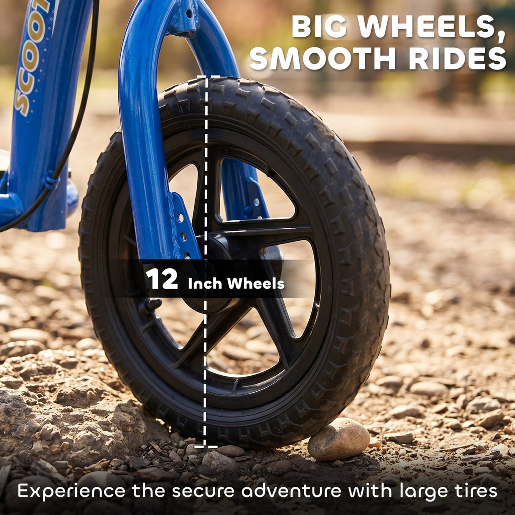 Adjustable Kids Pro Stunt Scooter Children Street Bike Bicycle Ride On with 12” Tire (Blue)