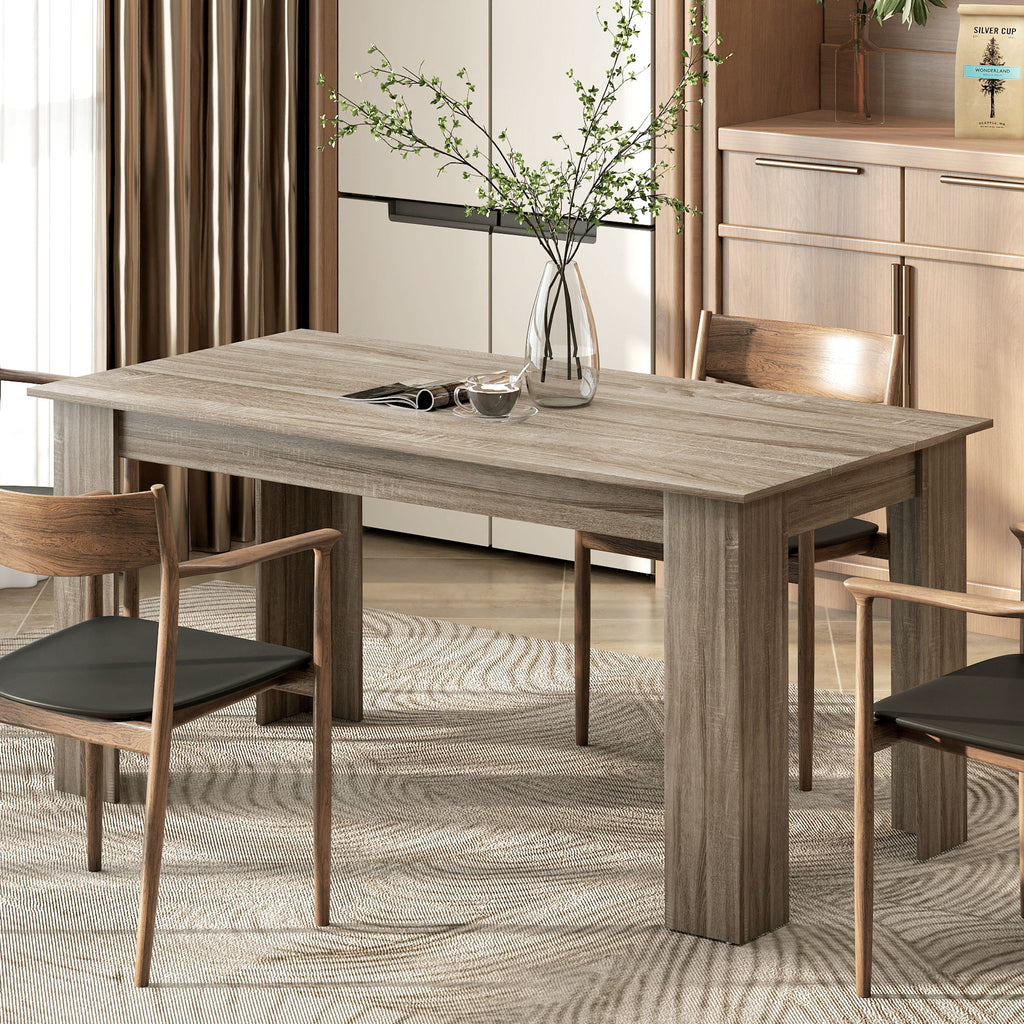 47" Kitchen Table for 4-6 People, Dining Table with Wood Effect for Dining Room, Oak
