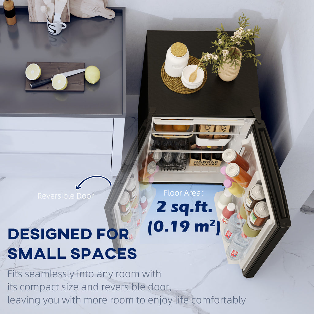 4.5 Cu Ft Mini Fridge with Freezer, Wheels, Single Door Refrigerator, Adjustable Thermostat, Reversible Door, White