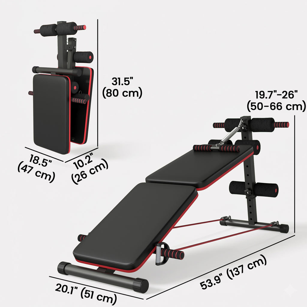 Soozier Foldable Sit Up Bench Core Workout for Home Gym Black