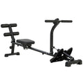 Soozier Hydraulic Rowing Machine with LCD Monitor, Sit-Up Function for Home Gym, Black
