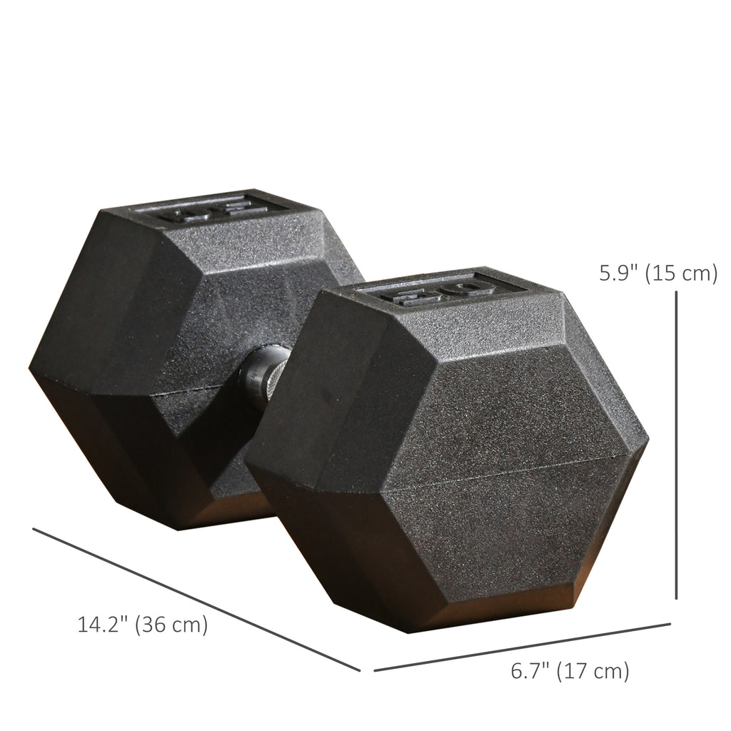 ሶዚር 2 x 12 ፓውንድ ራበር ዱምበል ምዒዛዊ ስብስብ፣ ዱምበል ኢድ ምዒዛዊ ንምዕራይ ኣካላት ስልጠና፣ ጂም ቤት ወይ ቢሮ፣ ጸሊም