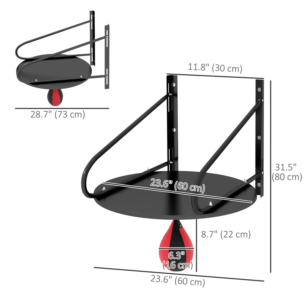 Soozier Wall-mounted Speed Bag Boxing Platform with Adjustable Height