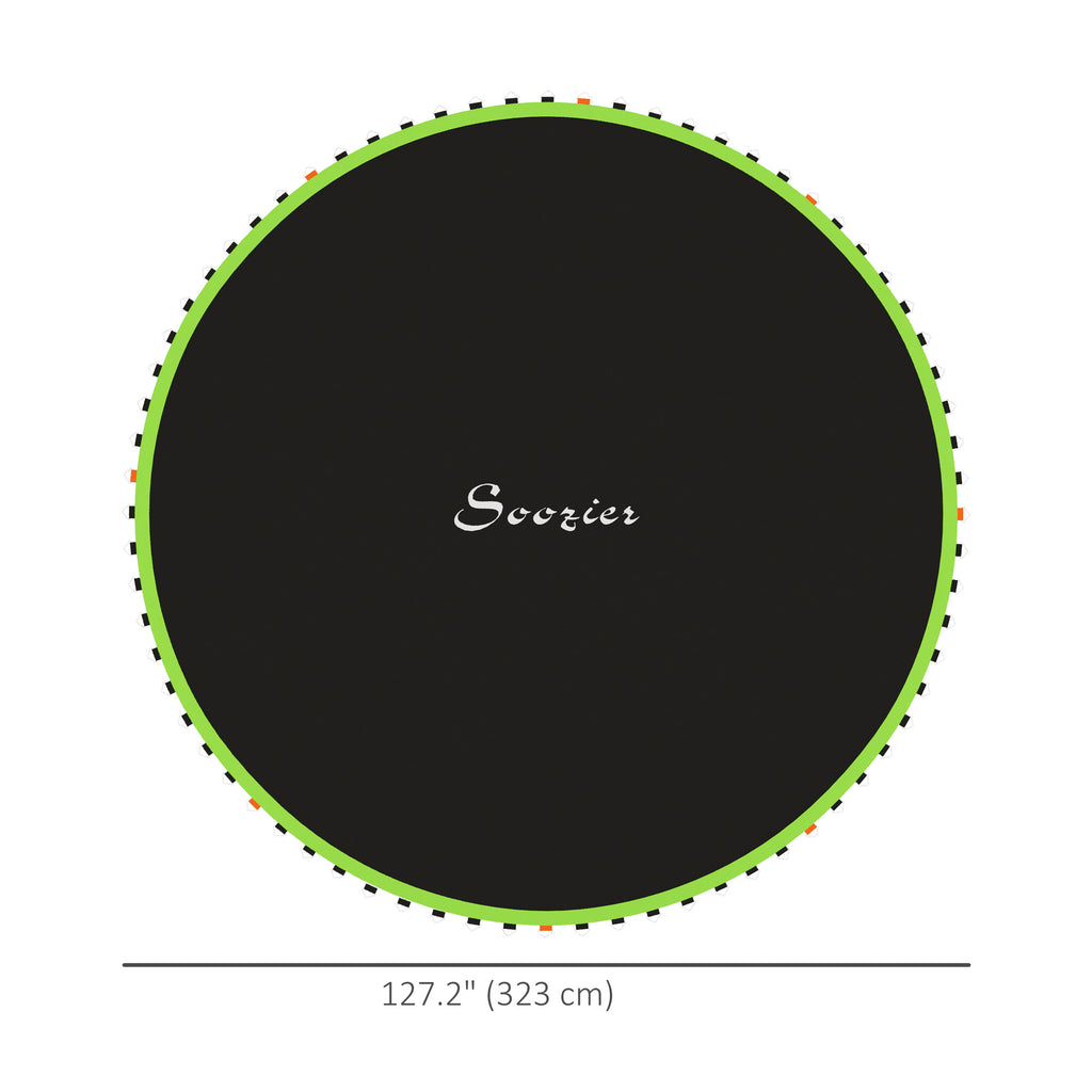 Soozier Trampoline Mat Replacement with Spring Pull Tool and 72 V-Hooks, Fits 12ft Trampoline, Using 5.5" Springs, Green