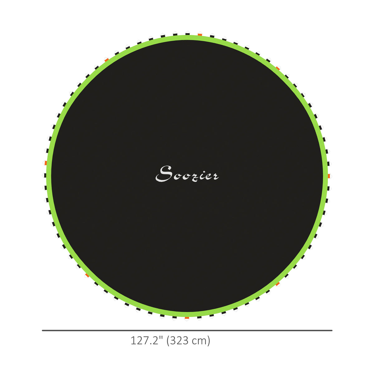 Soozier Trampoline Mat Replacement with Spring Pull Tool and 72 V-Hooks, Fits 12ft Trampoline, Using 5.5" Springs, Green