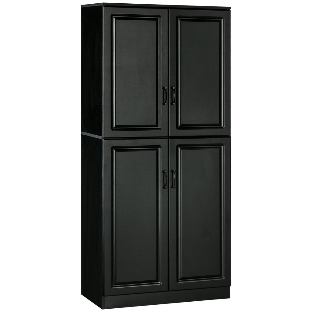71" Freestanding Kitchen Pantry Cabinet, Storage Cabinet with 4 Hinged Doors and Adjustable Shelves, White