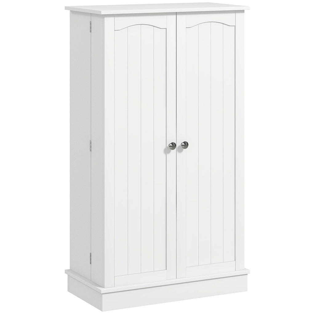 Freestanding Pantry Cabinet 41 Inch Kitchen Pantry with Spice Racks and Adjustable Shelves for Home Use, White