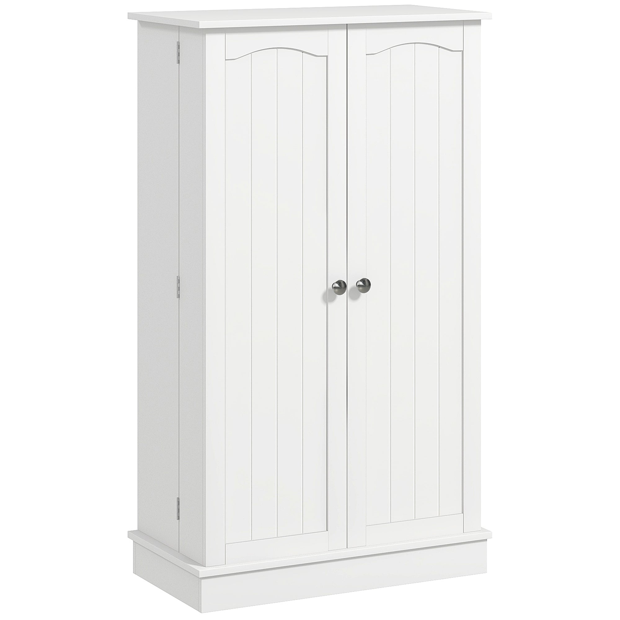 Freestanding Pantry Cabinet 41 Inch Kitchen Pantry with Spice Racks and Adjustable Shelves for Home Use, White