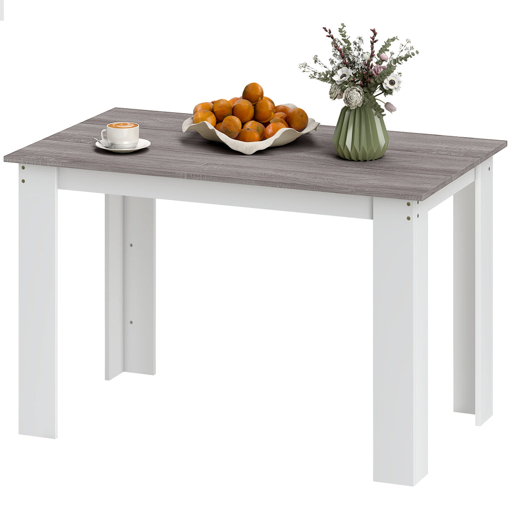 47" Kitchen Table for 4-6 People, Dining Table with Wood Effect for Dining Room, Oak