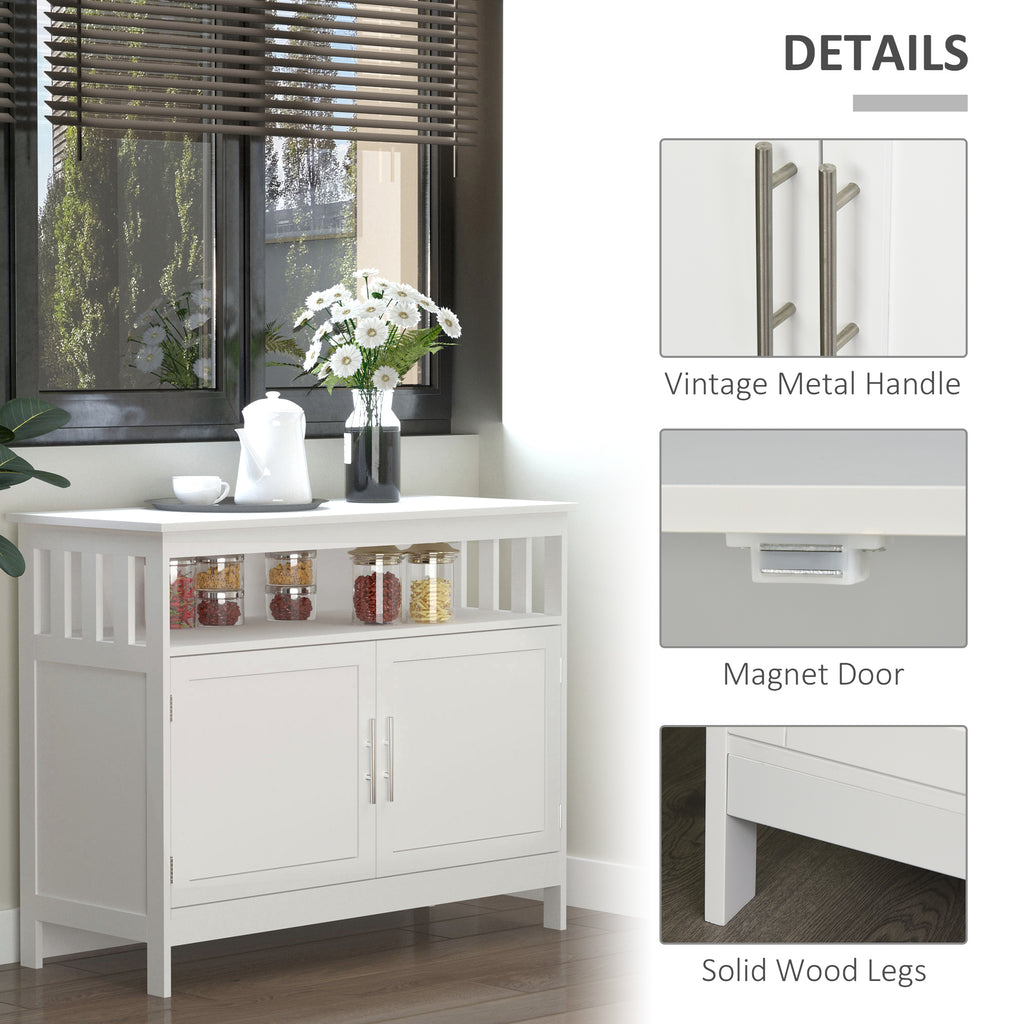 Wooden Console Table with Open Shelf and 2 layers Cabinet  Kitchen Furniture