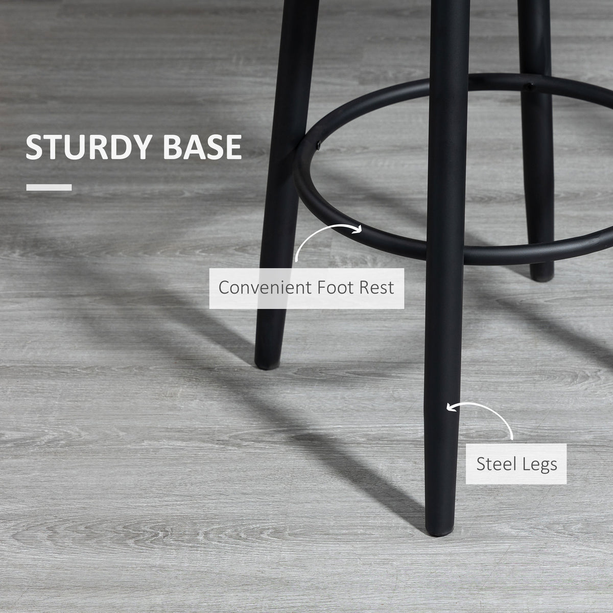 Extra Tall Bar Stools Set of 2, Modern 360° Swivel Barstools, Dining Room Chairs with Steel Legs Footrest, Charcoal Grey